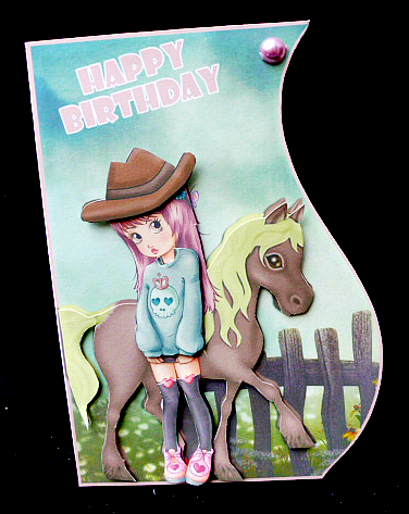 Mini Kit -cool Girl with Pony #4 by Diane  Hitchcox