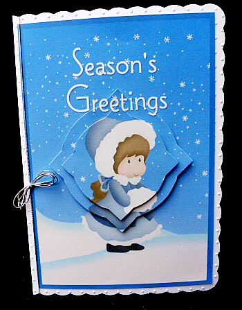 Christmas Girl in Snow Splendid Pyramid by Diane  Hitchcox