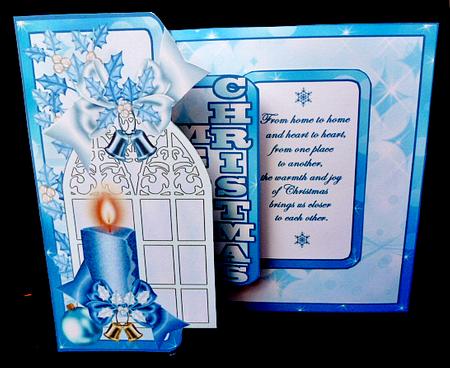 Fbp Christmas Window with Candle - Blue by Diane  Hitchcox