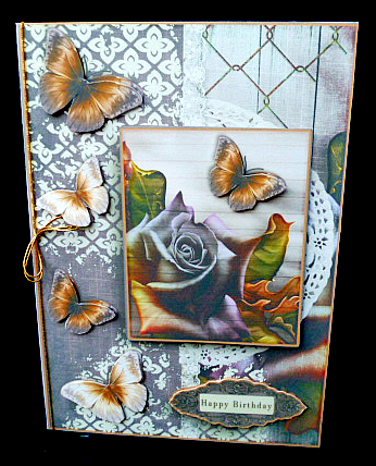 Cardtopper with Matching Envelope Dark Roses 699 by Diane  Hitchcox