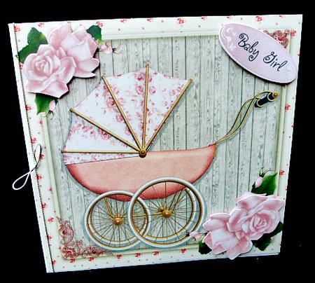 Beautiful Pink Pram 8x8 by Diane  Hitchcox