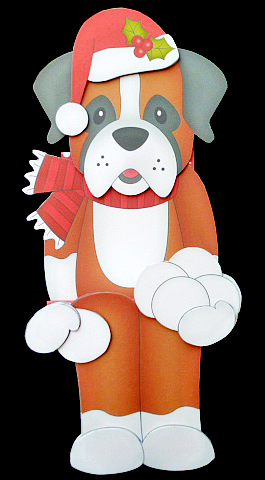 3D on the Shelf Card Kit - Little Christmas Boxer Dog by Diane  Hitchcox