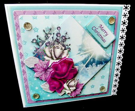 Christmas Roses - Diamond Panel Card Mini Kit by Diane  Hitchcox