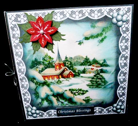Vintage Christmas Church in the Snow by Diane  Hitchcox