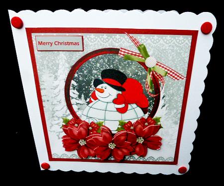 Snowman Resting on the Igloo 7x7 Card by Diane  Hitchcox