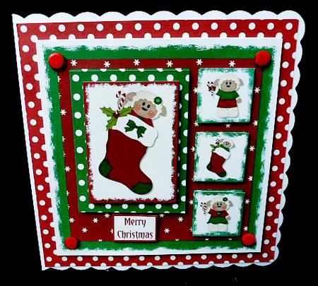 Large Square Sketch Card - Christmas Sheep by Diane  Hitchcox