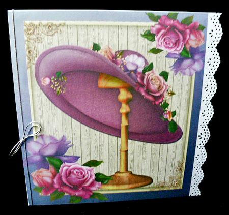 Beautiful Lilac Hat with Roses 8x8 by Diane  Hitchcox