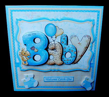 Bubble Baby Boy 7.5 Decoupage Mini Kit by Diane  Hitchcox