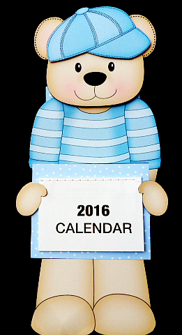 3D on the Shelf Everlasting Calendar Kit - Austin Bear by Diane  Hitchcox