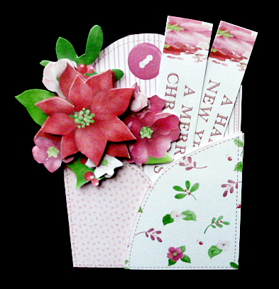 Festive Flowers Pocket Full of Wishes Christmas Card by Diane  Hitchcox