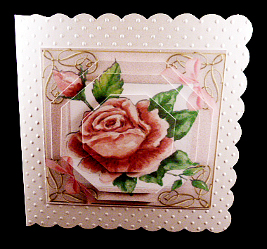 Pretty Pink Painted Victorian Roses Hexagon Pyramids by Diane  Hitchcox