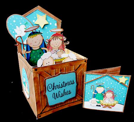 3D Holy Family Nativity Rubber Band Xmas Pop Up Box Card by Diane  Hitchcox