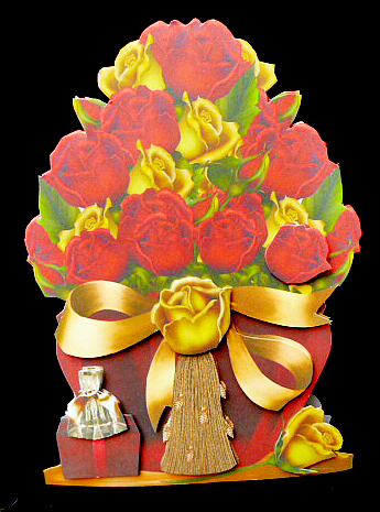 Red and Gold Roses Shaped Card Kit by Diane  Hitchcox
