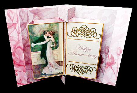 Dancing Couple Happy Anniversary Double Fold 3D Card Minikit by Diane  Hitchcox