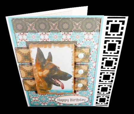 Rectangle Sketch Card - German Shepherd Dog by Diane  Hitchcox
