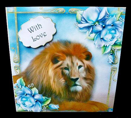 The Stormy Lion 8x8 Quick Topper by Diane  Hitchcox