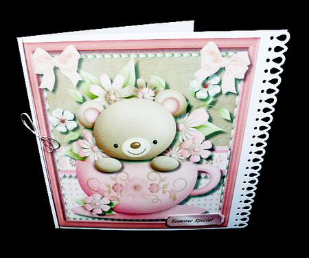 Snuggle Bear in a Tea Cup by Diane  Hitchcox