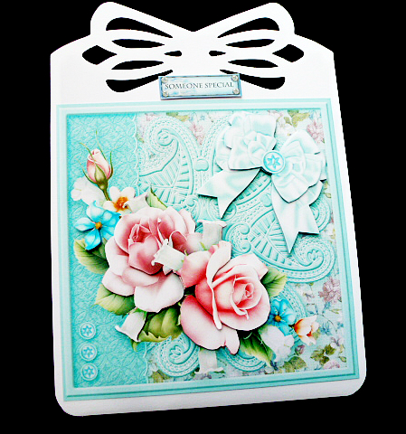 Roses and Flowers on a Lace Doily 8 x 8 Decoupage Mini Kit by Diane  Hitchcox