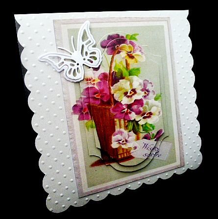 Pretty Coloured Pansies in a Basket Bracket Pyramids by Diane  Hitchcox