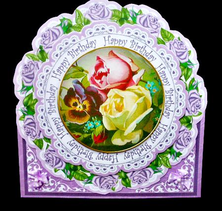Floral Happy Birthday 3D Picture Doily Card & Envelope Kit by Diane  Hitchcox