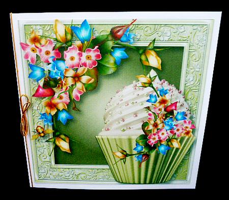 Summer Flowers Cupcake 8x8 Quick Topper by Diane  Hitchcox
