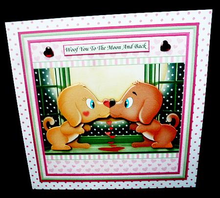 Woof You to the Moon and Back Valentine Birthday Anniversary by Diane  Hitchcox