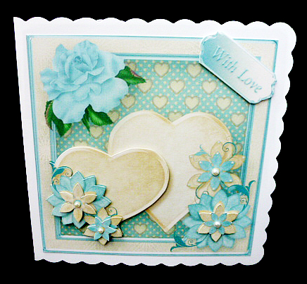 Love Hearts Decoupage Card Front by Diane  Hitchcox