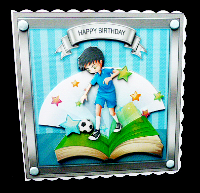 Boy Playing Football 8in x 8in Decoupage Mini Kit by Diane  Hitchcox