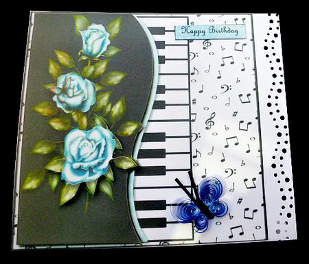Music & Bleu Vintage Roses Mini Kit by Diane  Hitchcox