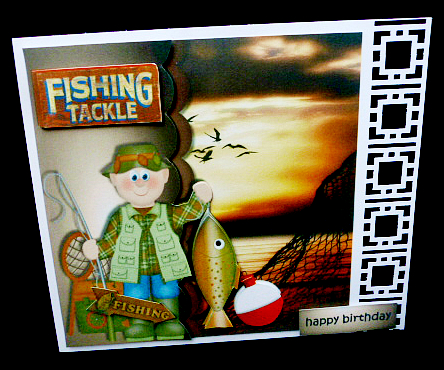 Male Card Fishing Tackle by Diane  Hitchcox