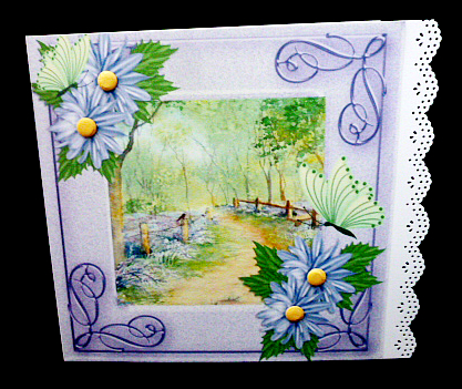 Lavender Walk with Pretty Flowers 8x8 with Topper by Diane  Hitchcox