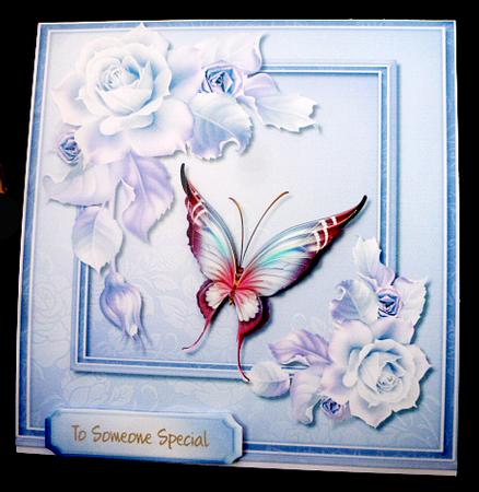 Beautiful Lilac Rose and Butterfly  by Diane  Hitchcox