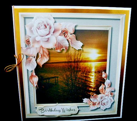 Stunning Roses and Sunset Scene  by Diane  Hitchcox