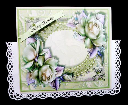 Cream Roses on a Pearl Frame  by Diane  Hitchcox