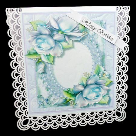 Lilac Roses on a Pearl Framre  by Diane  Hitchcox