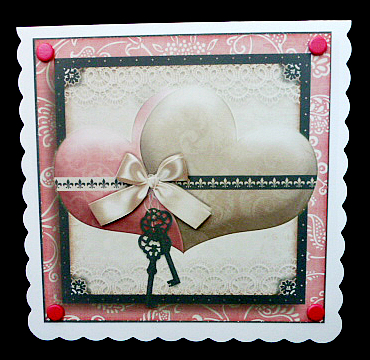 Happily Together Hearts Card Kit Soft Pink Beige 749 by Diane  Hitchcox