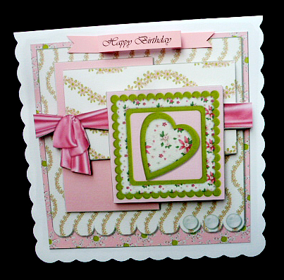 Scallop Pearl Sketch Card - Floral Heart by Diane  Hitchcox
