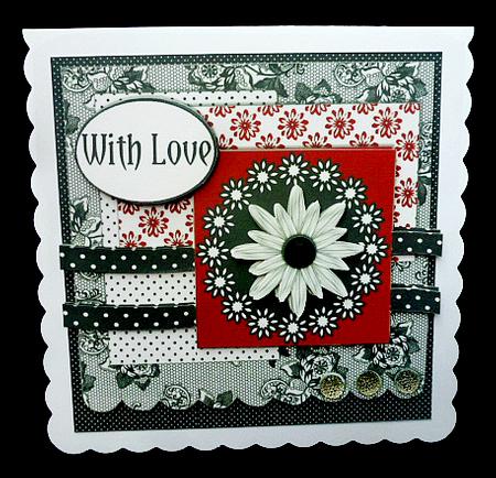 Scallop Pearl Sketch Card - Dark Night Daisy by Diane  Hitchcox