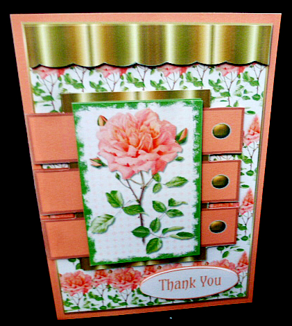 Rectangle Sketch Card - Peach Rose by Diane  Hitchcox