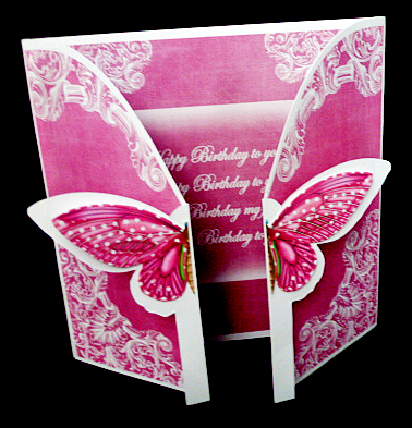 Cerise Butterfly Birthday Friend 3D Gatefold Butterfly Mkit by Diane  Hitchcox