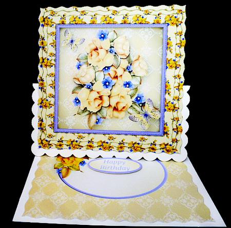 Yellow Roses - Frilly Cushion Card Mini Kit by Diane  Hitchcox