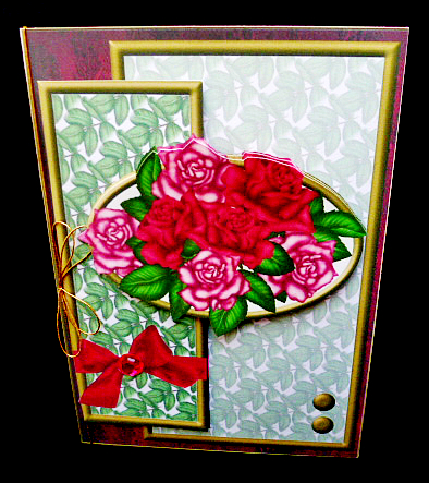 Oval Sketch Card - an Explosion of Roses by Diane  Hitchcox