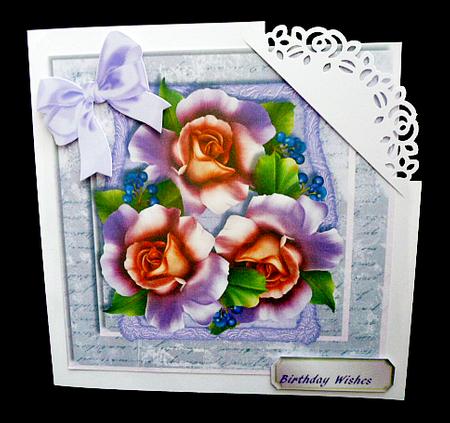 Lovely Lilac Roses on Script, Frame  by Diane  Hitchcox