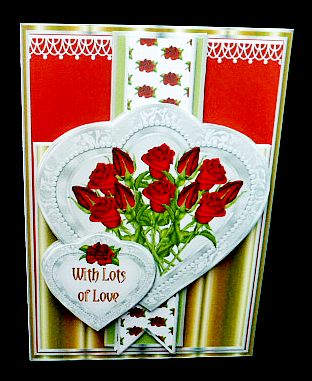 Heart Frame Sketch - Red Rose Romance by Diane  Hitchcox
