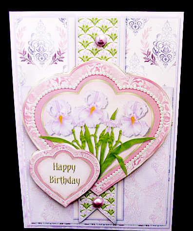 Heart Frame Sketch - Lavender Irises by Diane  Hitchcox