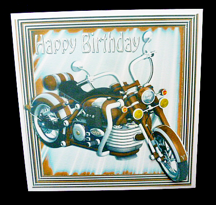 Gold Motorbike in Gold Metallic Frame 8x8 by Diane  Hitchcox
