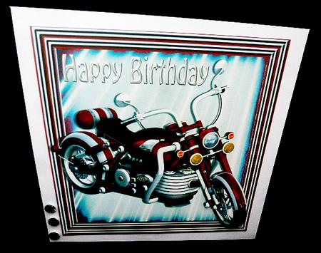 Red Motorbike in Red Metallic Frame 8x8 by Diane  Hitchcox