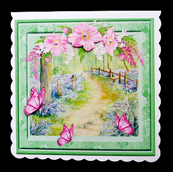 Bluebell Wood and Butterflies Decoupage Topper by Diane  Hitchcox