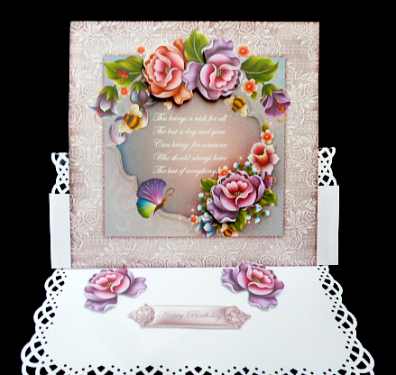 Enchanted Garden 7x7 Card with Decoupage by Diane  Hitchcox