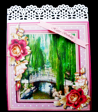 Beautiful Weeping Willow and Roses by Diane  Hitchcox